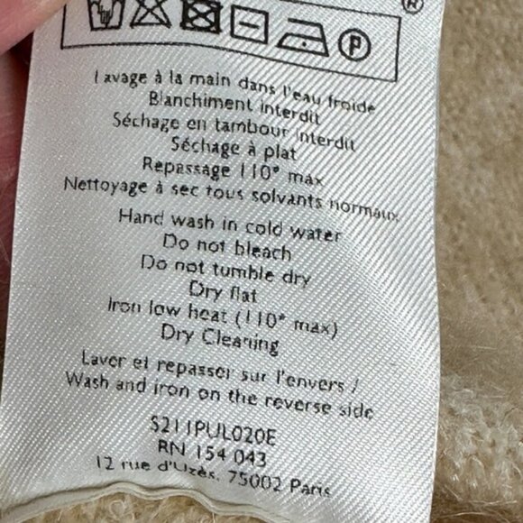 Sezane Mila Jumper Knit Sweater Square Neck Ruffle Mohair Merino Wool French XS - Picture 8 of 10